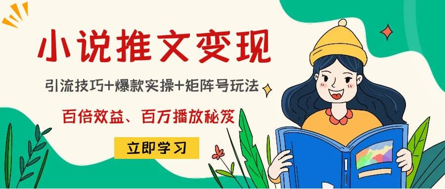 小说推文训练营搞钱吧-网创项目资源站-副业项目-创业项目-搞钱项目搞钱吧