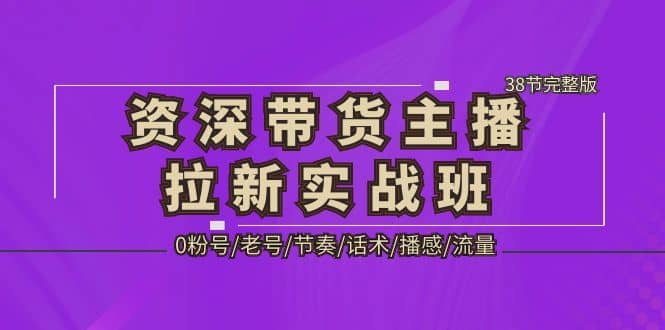 资深·带货主播拉新实战班，0粉号/老号/节奏/话术/播感/流量-38节完整版搞钱吧-网创项目资源站-副业项目-创业项目-搞钱项目搞钱吧