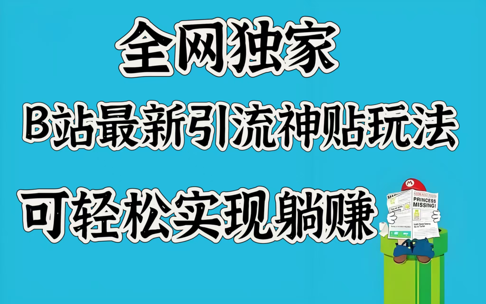 全网独家，B站最新引流神贴玩法，可轻松实现躺赚搞钱吧-网创项目资源站-副业项目-创业项目-搞钱项目搞钱吧