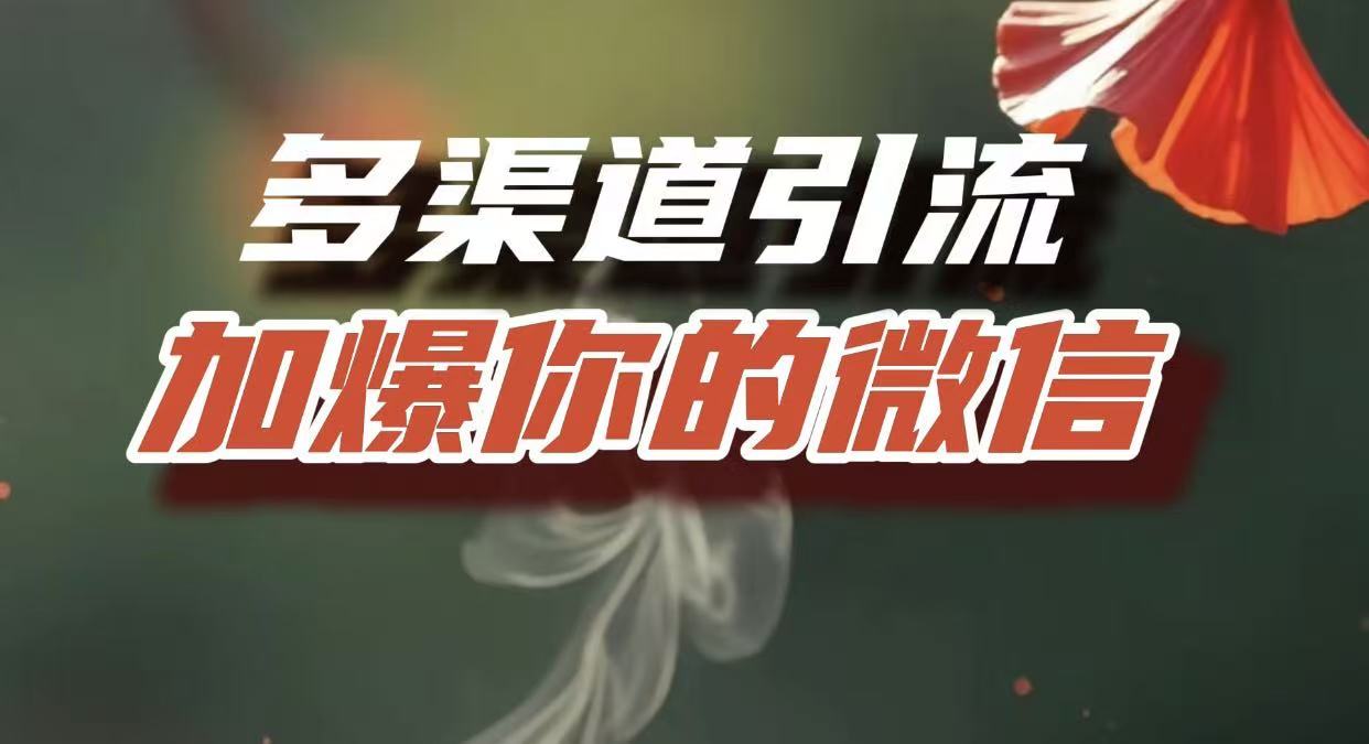 多渠道引流，加爆你的微信，把流量导入到私域，这是每一个想要在互联网赚钱的人必须掌握的底层能力搞钱吧-网创项目资源站-副业项目-创业项目-搞钱项目搞钱吧