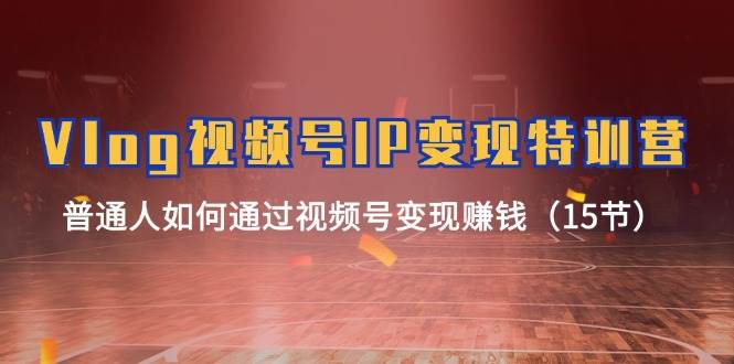 Vlog 视频号IP变现特训营，普通人如何通过视频号变现赚钱（15节）搞钱吧-网创项目资源站-副业项目-创业项目-搞钱项目搞钱吧