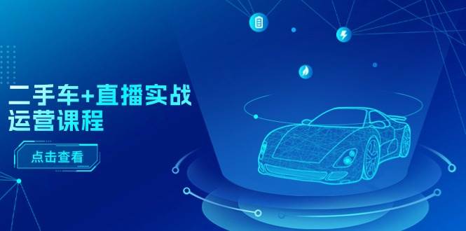 二手车+直播实战运营课程：直播推荐/短视频推荐/千川投放/直播全流程搞钱吧-网创项目资源站-副业项目-创业项目-搞钱项目搞钱吧