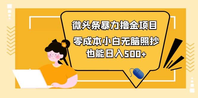人人都能操作的微头条最新暴力撸金项目，零成本小白无脑搬运搞钱吧-网创项目资源站-副业项目-创业项目-搞钱项目搞钱吧
