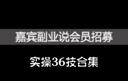 嘉宾副业说实操36技合集，价值1380元搞钱吧-网创项目资源站-副业项目-创业项目-搞钱项目搞钱吧