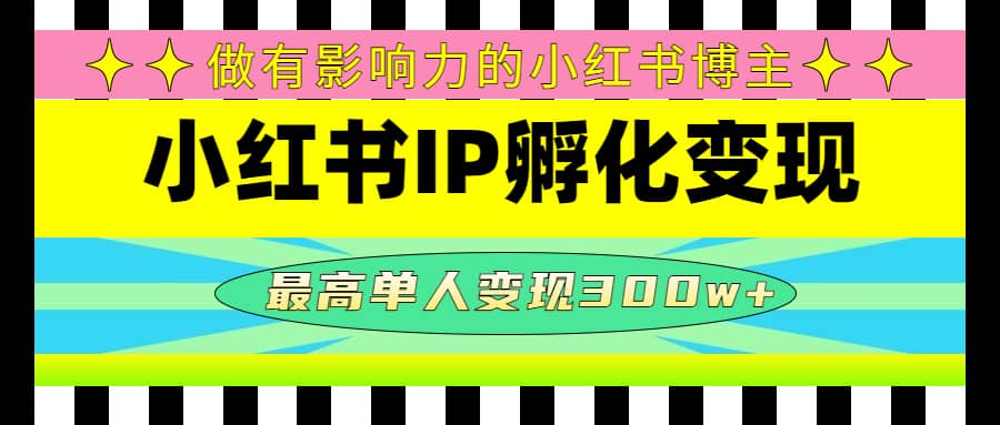 某收费培训-小红书IP孵化变现：做有影响力的小红书博主搞钱吧-网创项目资源站-副业项目-创业项目-搞钱项目搞钱吧