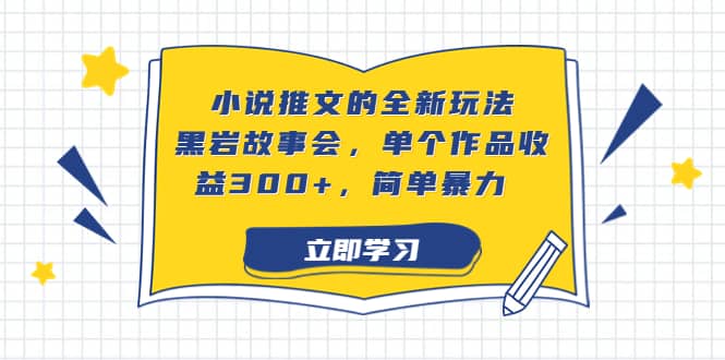 小说推文的全新玩法，黑岩故事会，单个作品收益300+，简单暴力搞钱吧-网创项目资源站-副业项目-创业项目-搞钱项目搞钱吧