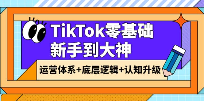 TikTok零基础新手到大神：运营体系+底层逻辑+认知升级（9节系列课）搞钱吧-网创项目资源站-副业项目-创业项目-搞钱项目搞钱吧