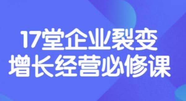 《盈利增长17堂必修课》企业裂变增长的经营智慧，带你了解增长的本质搞钱吧-网创项目资源站-副业项目-创业项目-搞钱项目搞钱吧