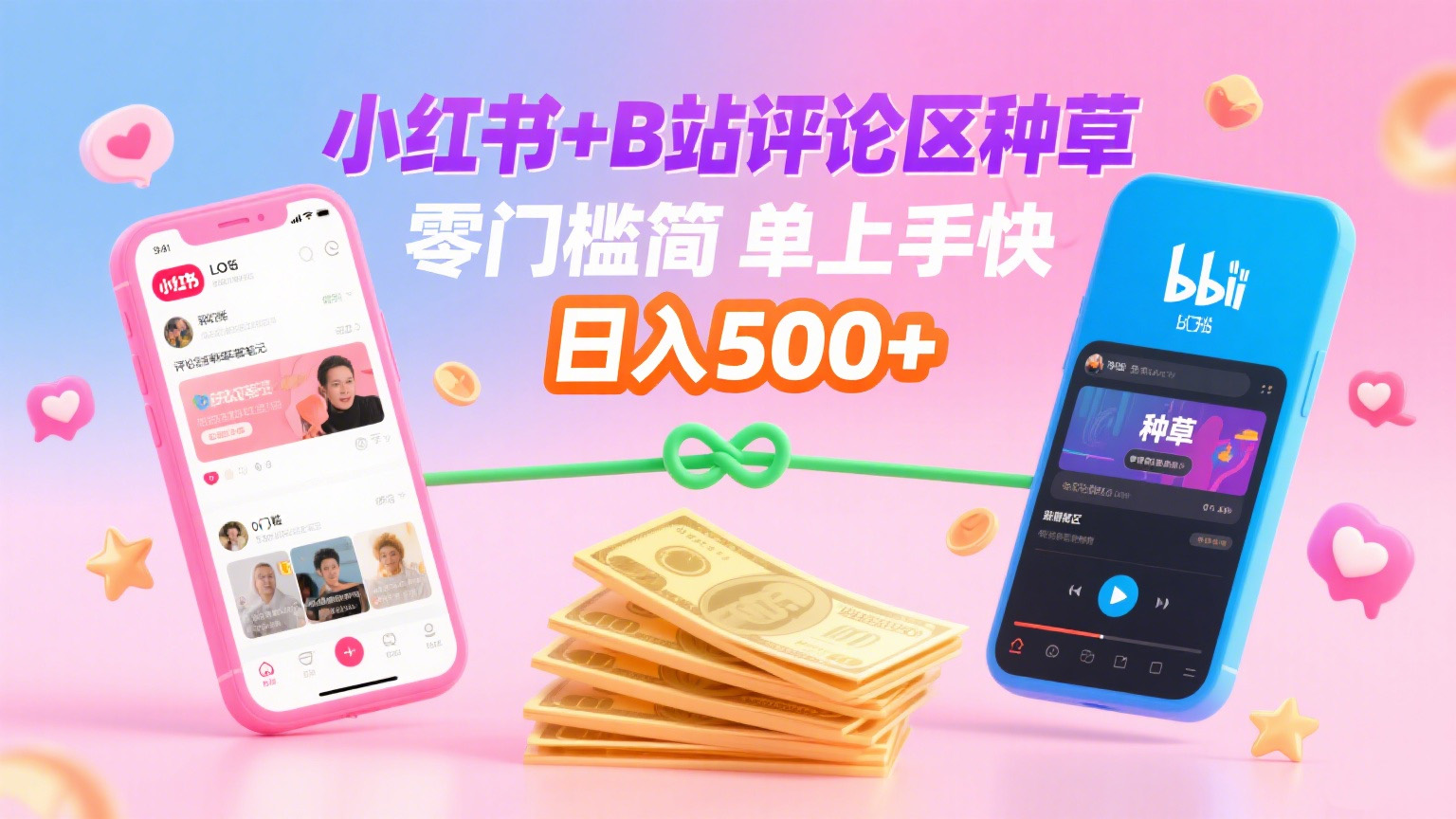 小红书+B站评论区种草，0门槛1分钟一单，只需复制粘贴，日入500+搞钱吧-网创项目资源站-副业项目-创业项目-搞钱项目搞钱吧