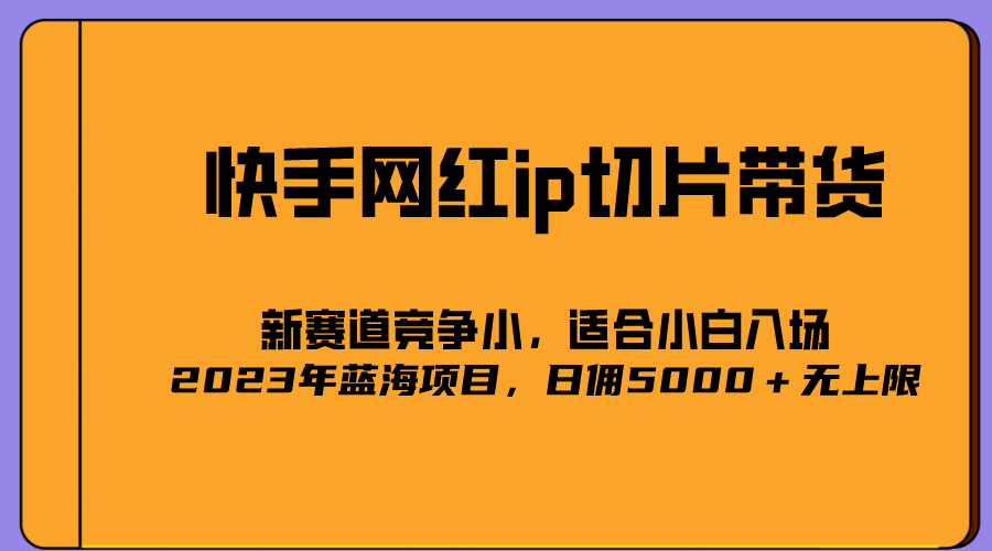 2023爆火的快手网红IP切片，号称日佣5000＋的蓝海项目，二驴的独家授权搞钱吧-网创项目资源站-副业项目-创业项目-搞钱项目搞钱吧