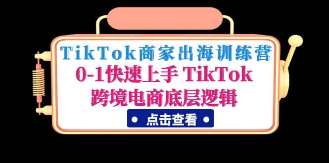 TikTok商家出海训练营：0-1快速上手 TikTok跨境电商底层逻辑(无水印)搞钱吧-网创项目资源站-副业项目-创业项目-搞钱项目搞钱吧