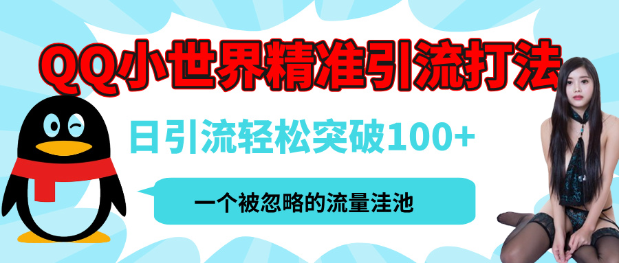 QQ小世界，被严重低估的私域引流平台，流量年轻且巨大，实操单日引流100+创业粉，月精准变现1W+搞钱吧-网创项目资源站-副业项目-创业项目-搞钱项目搞钱吧
