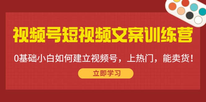 视频号短视频文案训练营：0基础小白如何建立视频号，上热门，能卖货！搞钱吧-网创项目资源站-副业项目-创业项目-搞钱项目搞钱吧