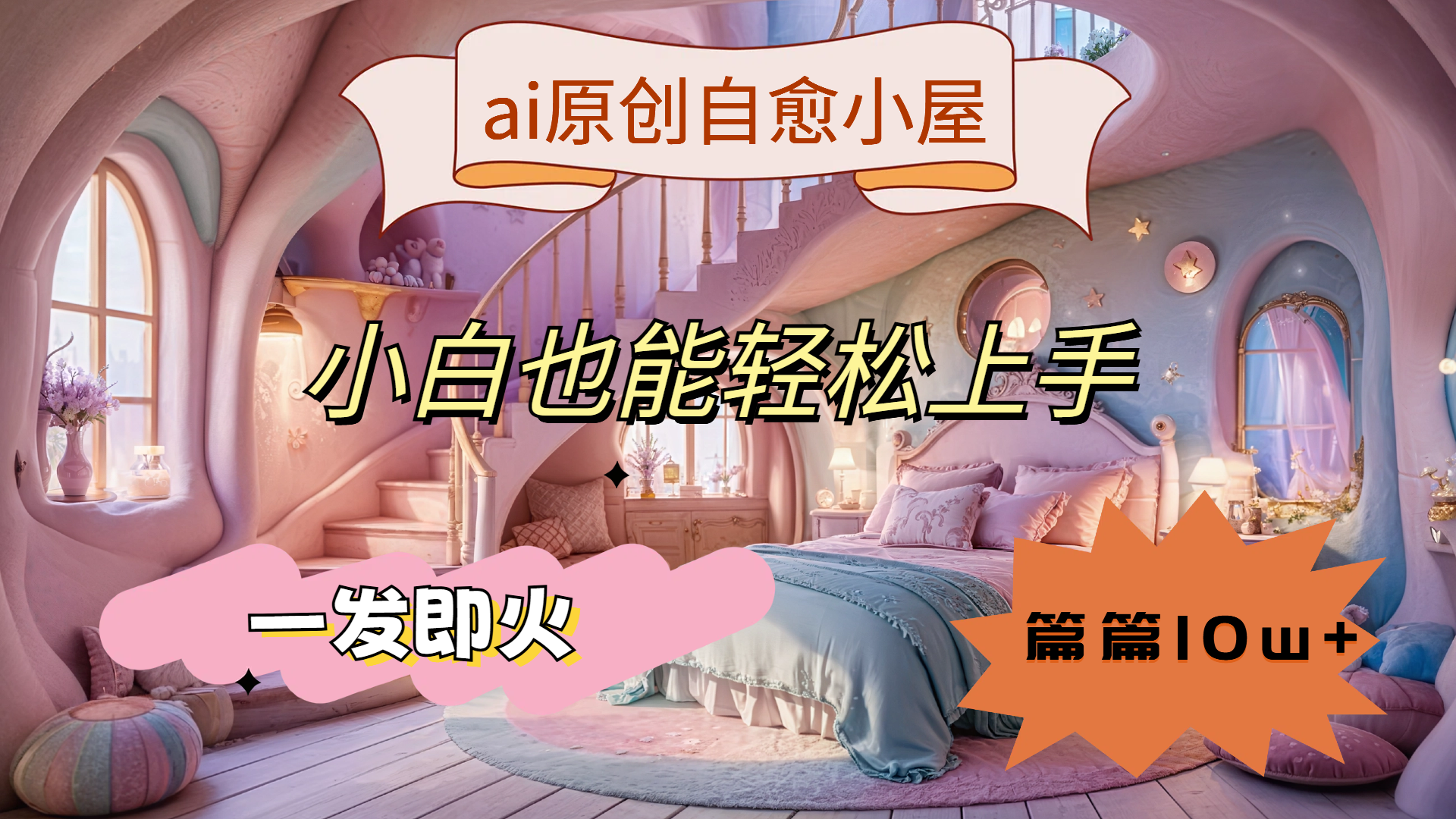 ai原创治愈小屋，小白也能轻松上手，一发即火，篇篇10w+搞钱吧-网创项目资源站-副业项目-创业项目-搞钱项目搞钱吧