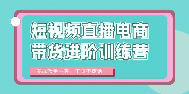短视频直播电商带货进阶训练营：实战教学内容，干货不废话搞钱吧-网创项目资源站-副业项目-创业项目-搞钱项目搞钱吧