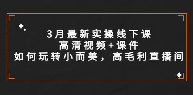 3月最新实操线下课高清视频+课件，如何玩转小而美，高毛利直播间搞钱吧-网创项目资源站-副业项目-创业项目-搞钱项目搞钱吧