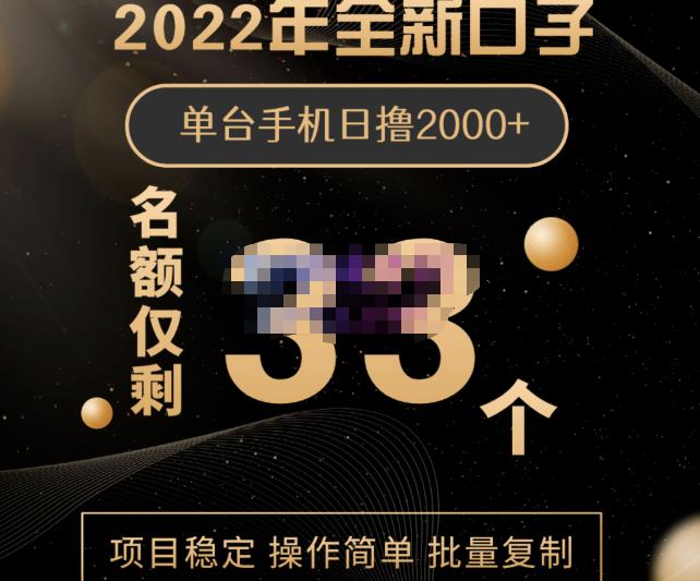2022年全新口子，手机批量搬砖玩法，一部手机日撸2000+搞钱吧-网创项目资源站-副业项目-创业项目-搞钱项目搞钱吧