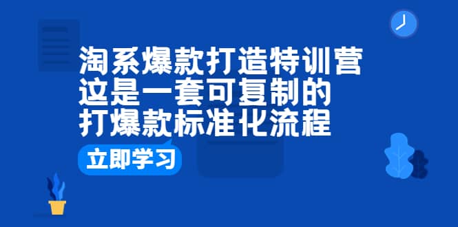 淘系爆款打造特训营：这是一套可复制的打爆款标准化流程搞钱吧-网创项目资源站-副业项目-创业项目-搞钱项目搞钱吧