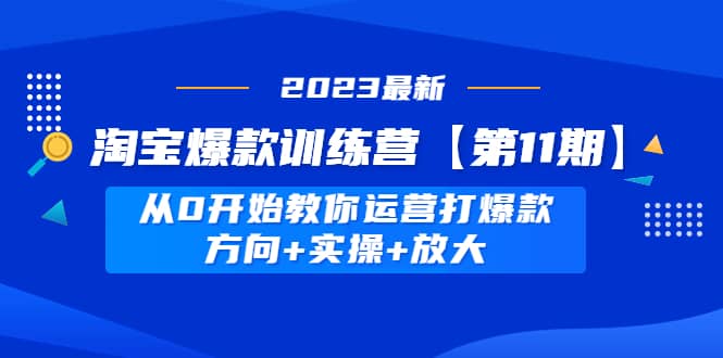 淘宝爆款训练营【第11期】 从0开始教你运营打爆款，方向+实操+放大搞钱吧-网创项目资源站-副业项目-创业项目-搞钱项目搞钱吧