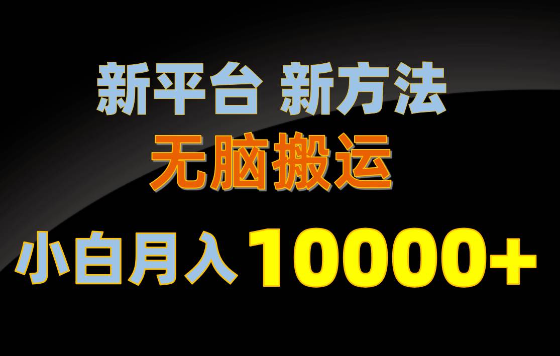 新平台新方法，无脑搬运，月赚10000+，小白轻松上手不动脑搞钱吧-网创项目资源站-副业项目-创业项目-搞钱项目搞钱吧