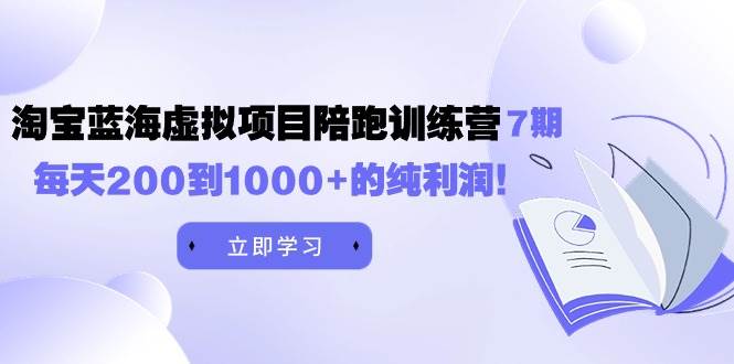 黄岛主《淘宝蓝海虚拟项目陪跑训练营7期》每天200到1000+的纯利润搞钱吧-网创项目资源站-副业项目-创业项目-搞钱项目搞钱吧