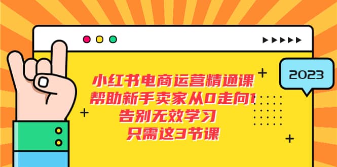 小红书电商·运营精通课，帮助新手卖家从0走向1 告别无效学习（7节视频课）搞钱吧-网创项目资源站-副业项目-创业项目-搞钱项目搞钱吧