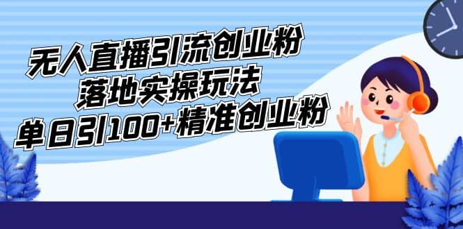 外面收费3980的无人直播引流创业粉落地实操玩法，单日引100+精准创业粉搞钱吧-网创项目资源站-副业项目-创业项目-搞钱项目搞钱吧