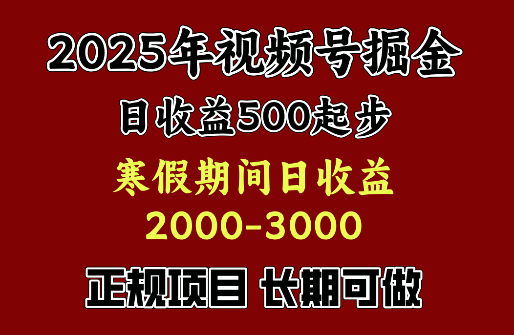 寒假期间一天收益2000+，小白一天就能上手搞钱吧-网创项目资源站-副业项目-创业项目-搞钱项目搞钱吧