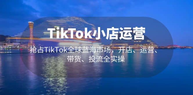 TikTok小店运营 抢占TikTok全球蓝海市场，开店、运营、带货、投流全实操搞钱吧-网创项目资源站-副业项目-创业项目-搞钱项目搞钱吧