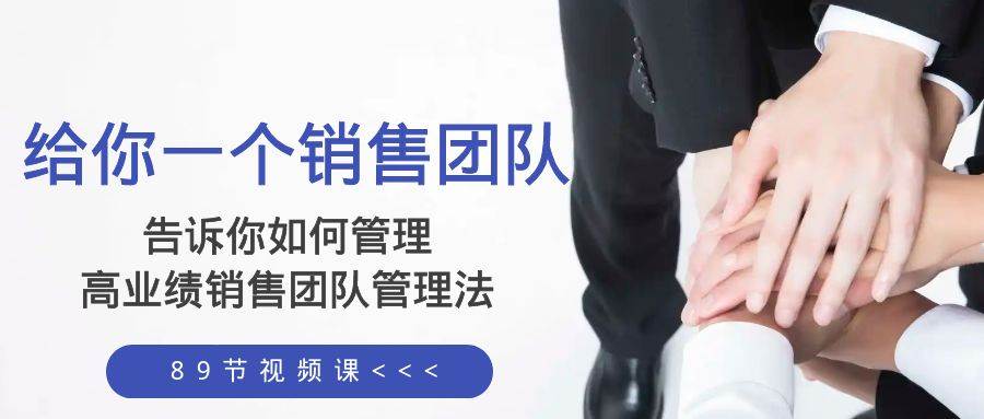 给你一个销售团队，告诉你如何管理，高业绩销售团队管理法（89节课）搞钱吧-网创项目资源站-副业项目-创业项目-搞钱项目搞钱吧