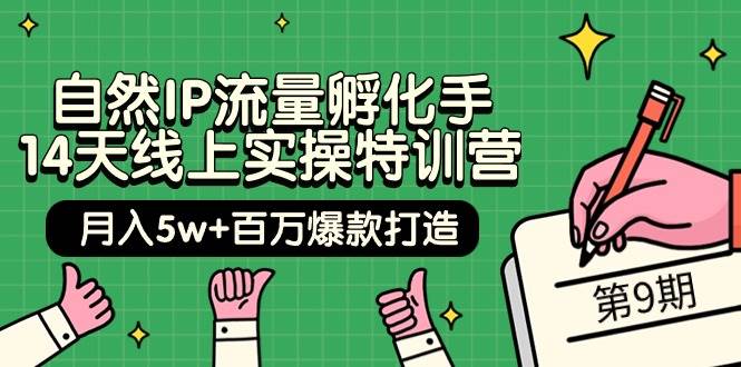 自然IP流量孵化手 14天线上实操特训营【第9期】月入5w+百万爆款打造 (74节)搞钱吧-网创项目资源站-副业项目-创业项目-搞钱项目搞钱吧