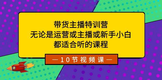 带货主播特训营：无论是运营或主播或新手小白，都适合听的课程搞钱吧-网创项目资源站-副业项目-创业项目-搞钱项目搞钱吧