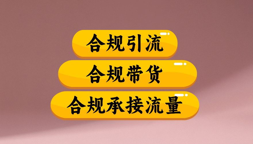合规引流、合规并且高效地做带货、合规承接流量（揭秘）搞钱吧-网创项目资源站-副业项目-创业项目-搞钱项目搞钱吧