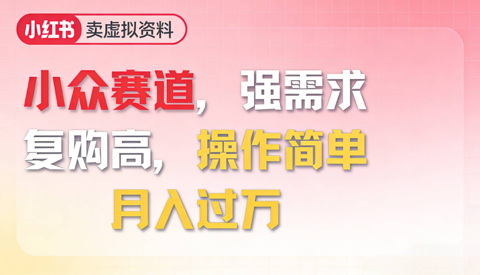 2026年就做小众赛道，强需求，复购高，月入过万，操作简单搞钱吧-网创项目资源站-副业项目-创业项目-搞钱项目搞钱吧