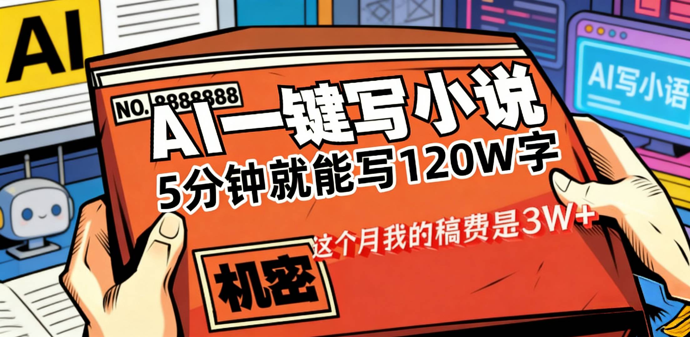 这个月我的稿费又是3W+，用AI写小说真的是太牛了，5分钟就能120W字搞钱吧-网创项目资源站-副业项目-创业项目-搞钱项目搞钱吧