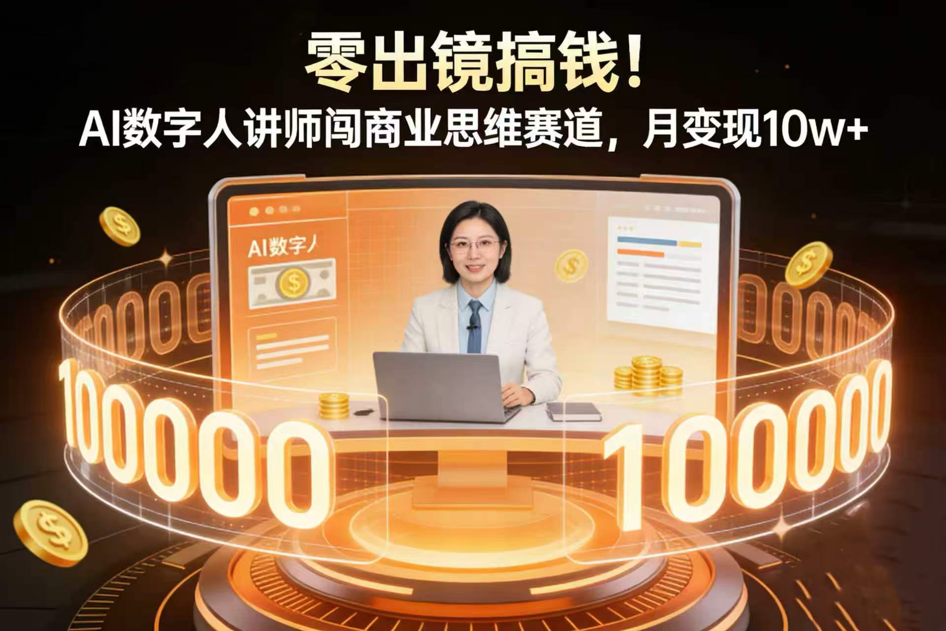 零出镜搞钱！AI 数字人讲师闯商业思维赛道，月变现 10w+搞钱吧-网创项目资源站-副业项目-创业项目-搞钱项目搞钱吧