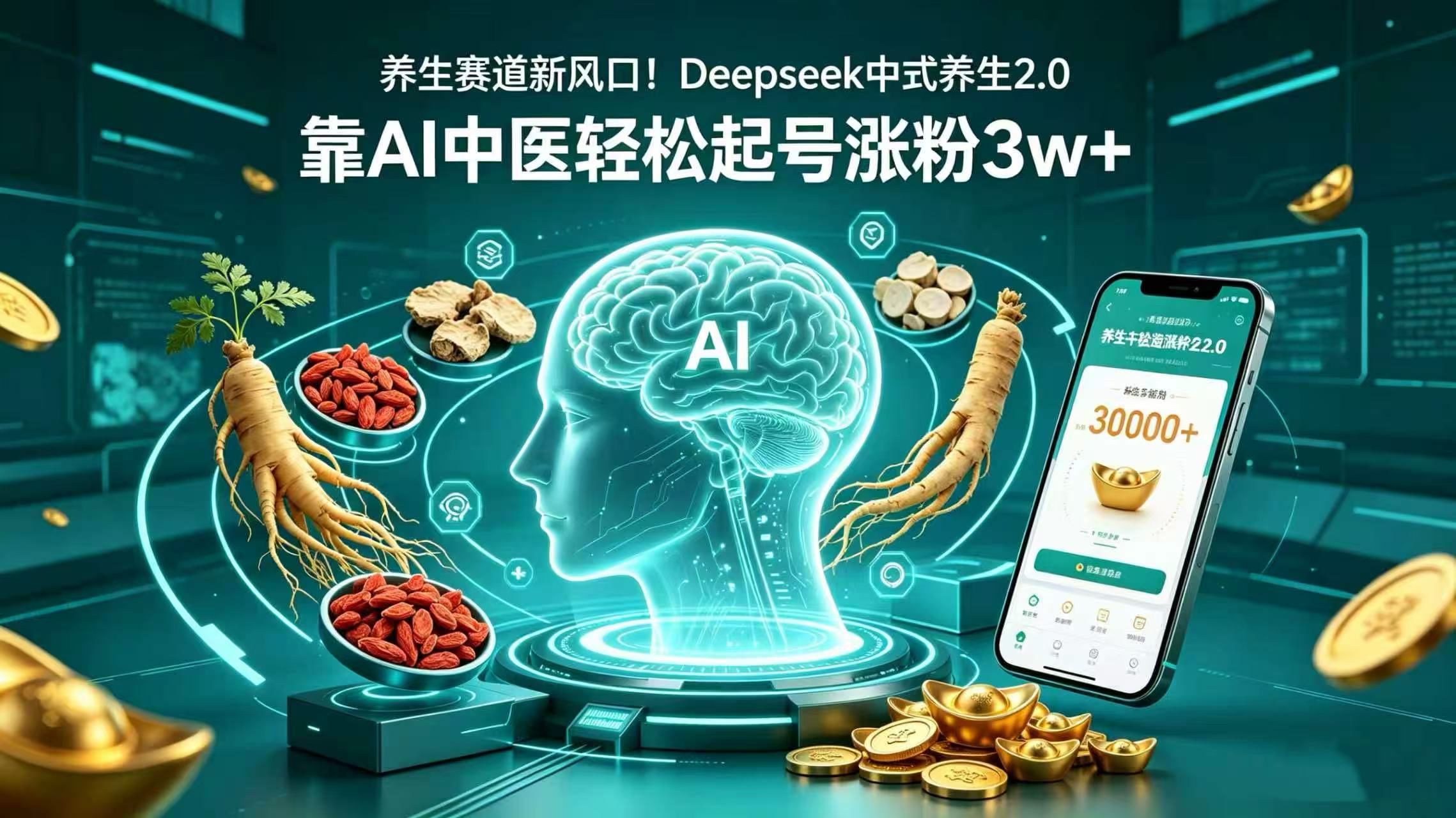 养生赛道新风口!Deepseek 中式养生 2.0,靠 AI 中医轻松起号涨粉 3w+搞钱吧-网创项目资源站-副业项目-创业项目-搞钱项目搞钱吧