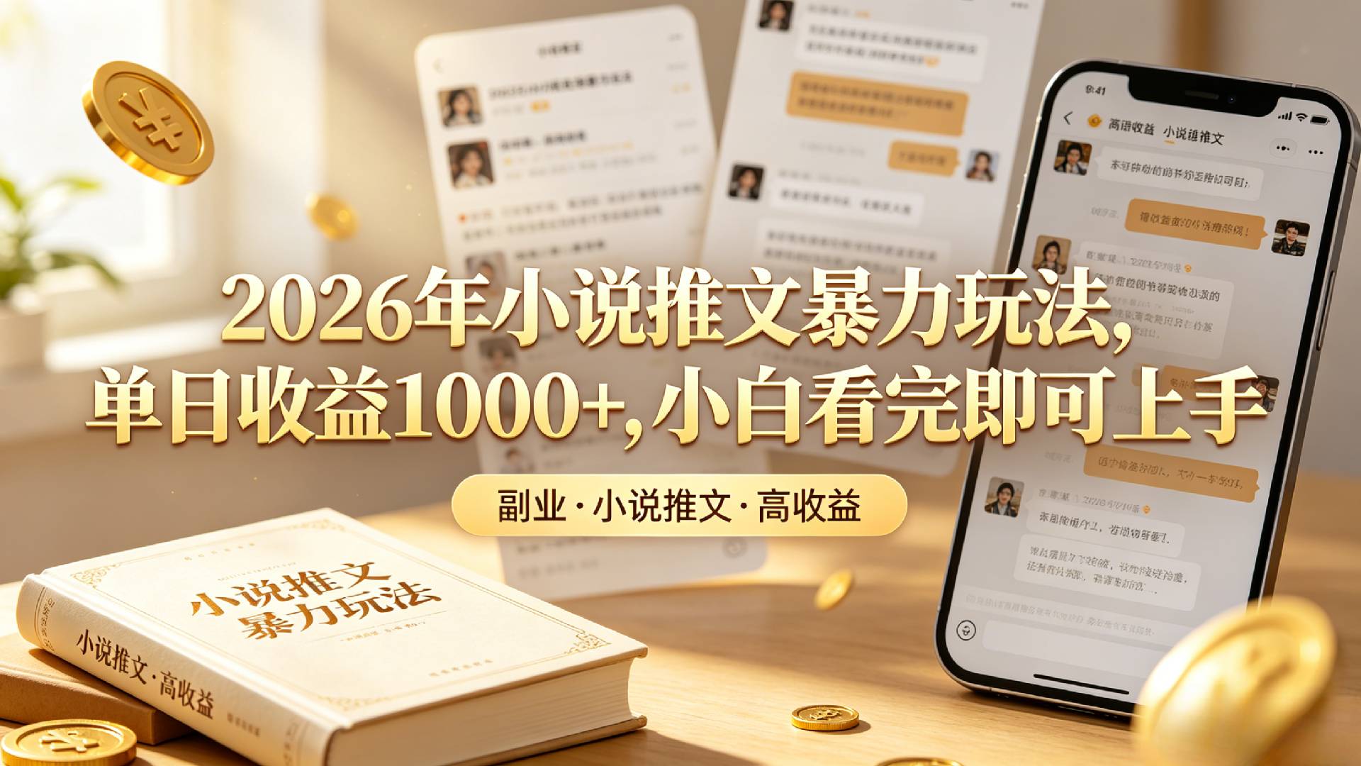 2026年小说推文暴力玩法，单日收益1000+，小白看完即可上手搞钱吧-网创项目资源站-副业项目-创业项目-搞钱项目搞钱吧